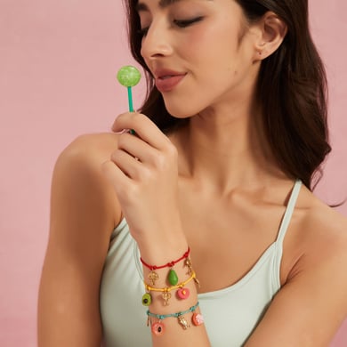 Contrast Color Fruits Cotton Rope Stainless Steel Women's Charm Bracelets h5 Picture5