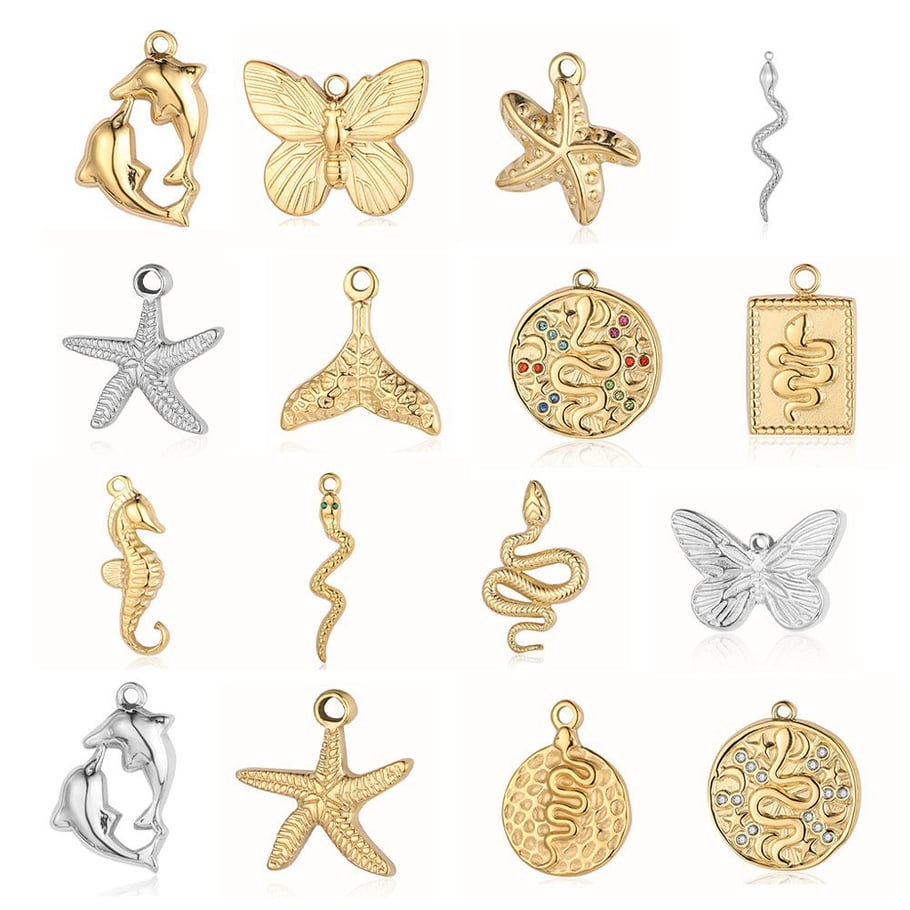 1 Piece Nature Series Animals Stainless Steel Gold Color Women's Pendants Picture5