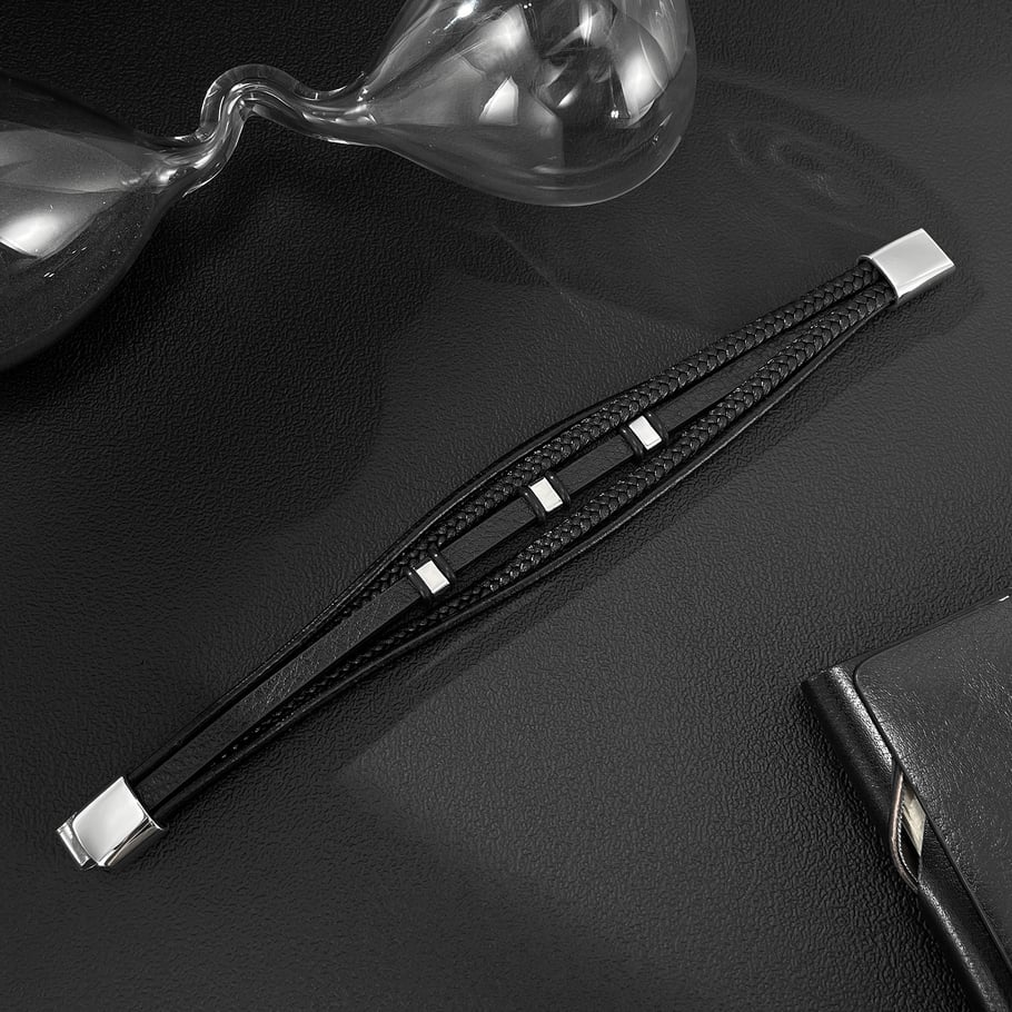 1 Piece Architectural Multilayer Stainless Steel Men's Bracelets Picture2