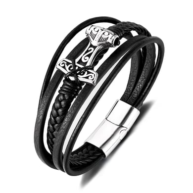 1 Piece Geometric Multilayer Stainless Steel Men's Bracelets h5 