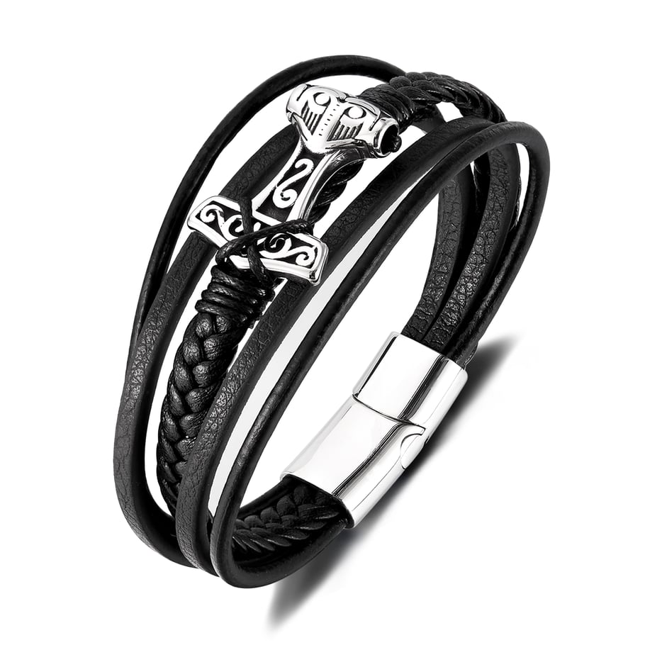 1 Piece Geometric Multilayer Stainless Steel Men's Bracelets 