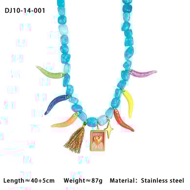 Stylish Colorful Beads Natural Stones Women's Beaded Necklaces h5 Picture2