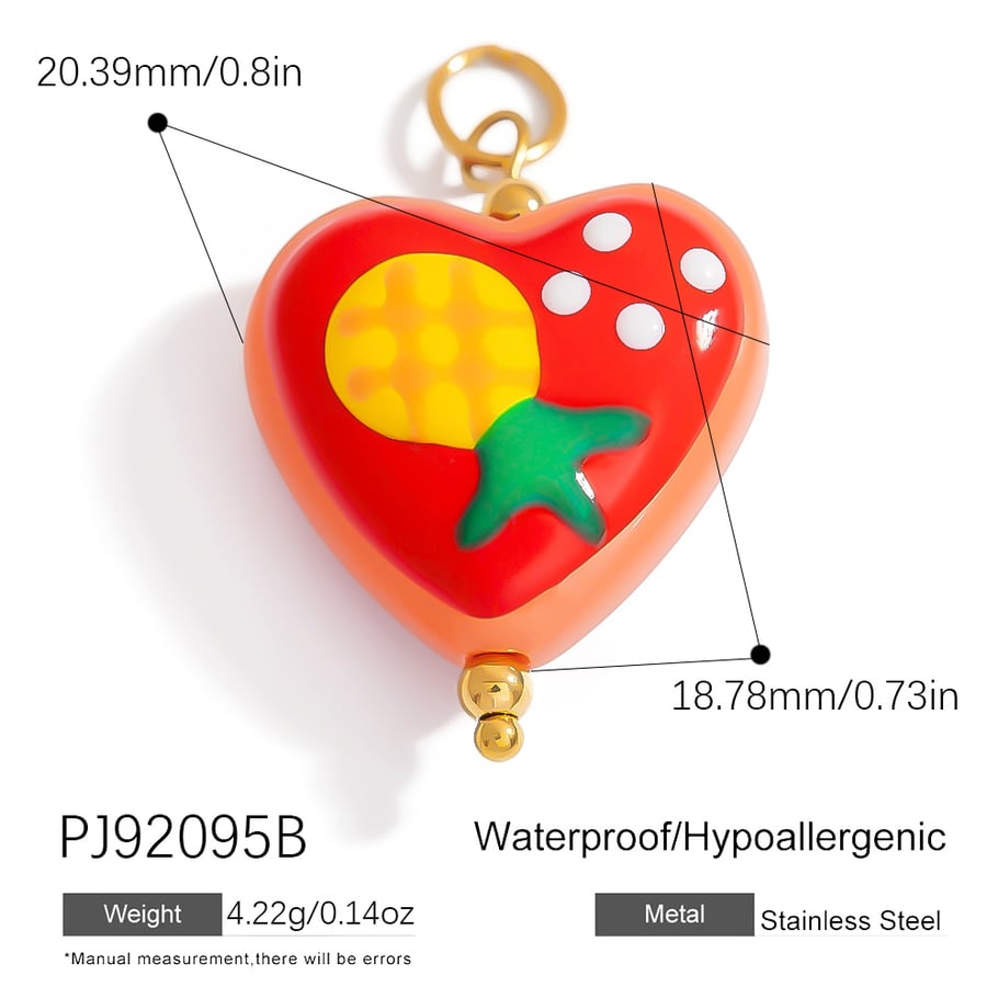 Colorful Heart Stainless Steel DIY Pendant Picture2