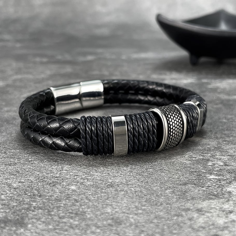 1 Piece Modern Rectangular Leather Men's Bracelets Picture7