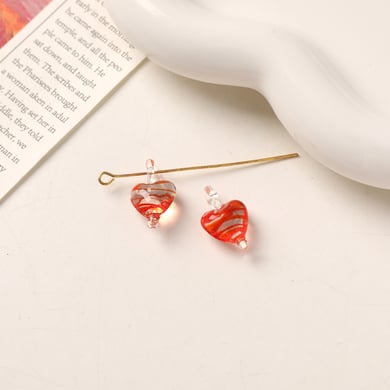 1 Piece Stripe Heart Glass DIY Women's Pendants h5 