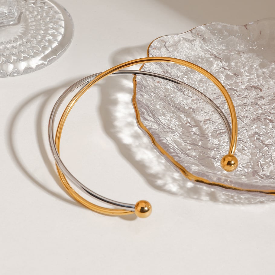 Einfache geometrische Manschettenarmbänder aus Edelstahl in verschiedenen Farben Bild5