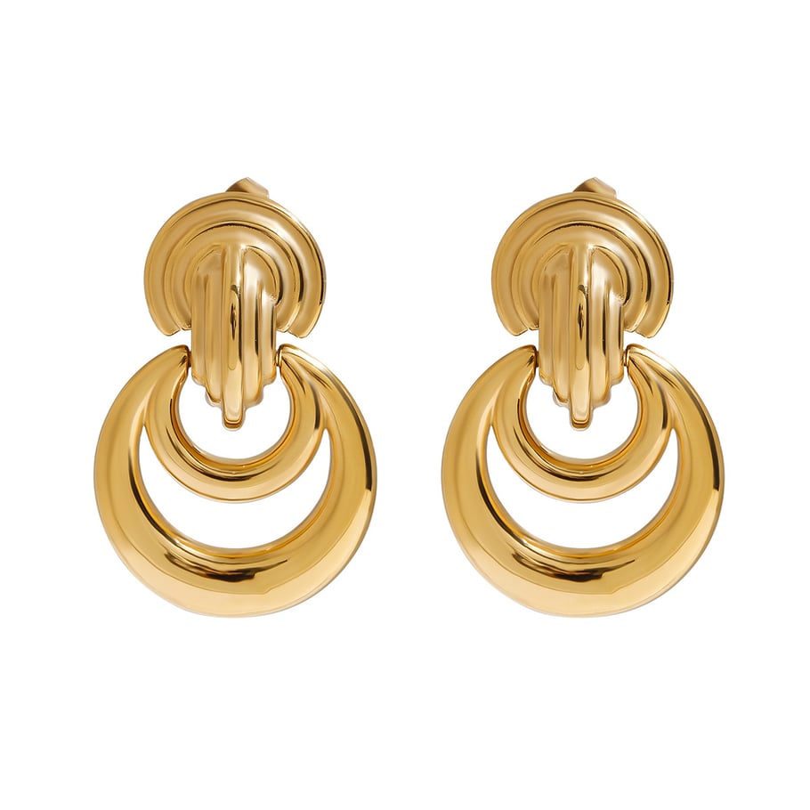 Ins Style Twist Stainless Steel Gold Color Stud Earrings 