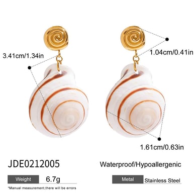 Shell Shape Drop Earrings h5 Picture2