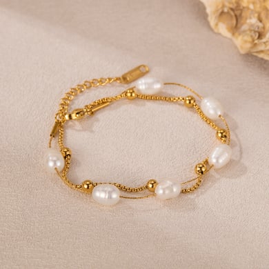 pulsera de cadena de acero inoxidable para mujer, de 1 pieza, con diseño geométrico diario,  h5 Imagen3