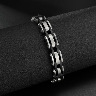 1 Piece Bold Series Fashionable Geometric Stainless Steel Men's Bracelets h5 Picture4