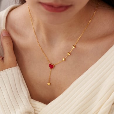 1 Piece Simple Series Daily Heart Stainless Steel   Gold Color  Women's Pendant Necklaces h5 Picture4