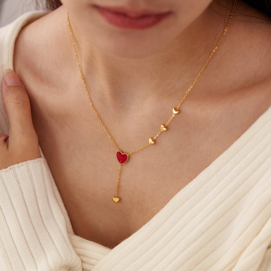 1 Piece Simple Series Daily Heart Stainless Steel   Gold Color  Women's Pendant Necklaces Picture4