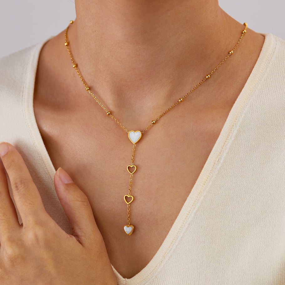 1 Piece Simple Series Elegant Heart Stainless Steel Women's Chain Necklaces Picture5