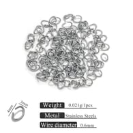 Steel color open egg-shaped ring 0.6x3x4 Picture15
