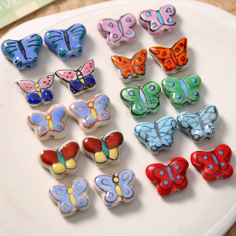 1 Piece Natural Butterfly Ceramics DIY Jewelry Beads Picture3