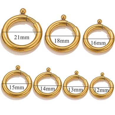 1 Piece DIY Spring Annular Clasp Stainless Steel Gold Color Women's Pendants h5 Picture4