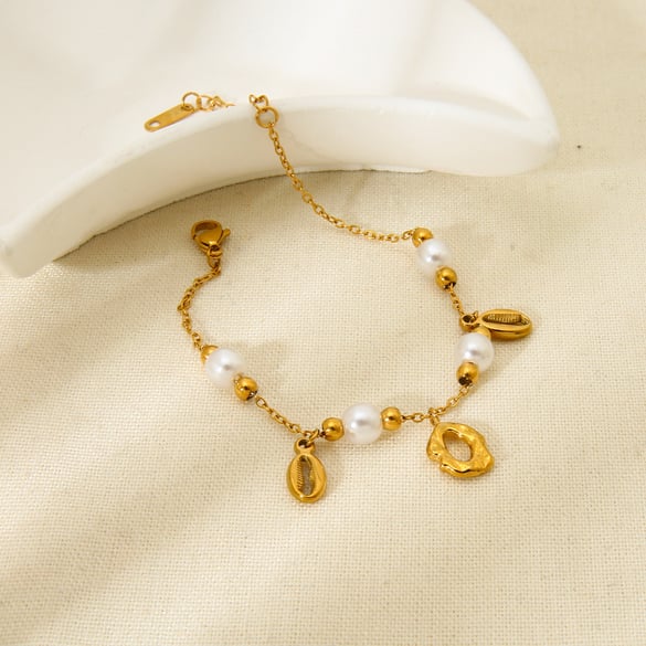 Eleganti e versatili bracciali da donna in acciaio inossidabile color oro della serie Ocean