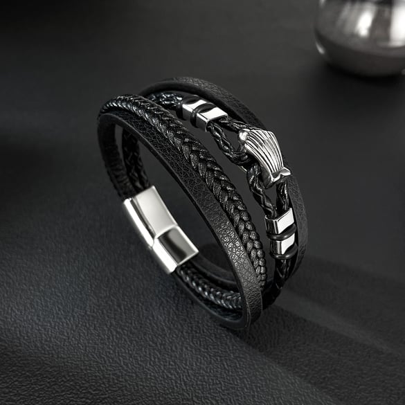1 Stück gestaltbare mehrschichtige Herrenarmbänder aus Edelstahl 2