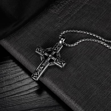 1 Piece Rock Cross Stainless Steel Men's Necklaces h5 Picture3