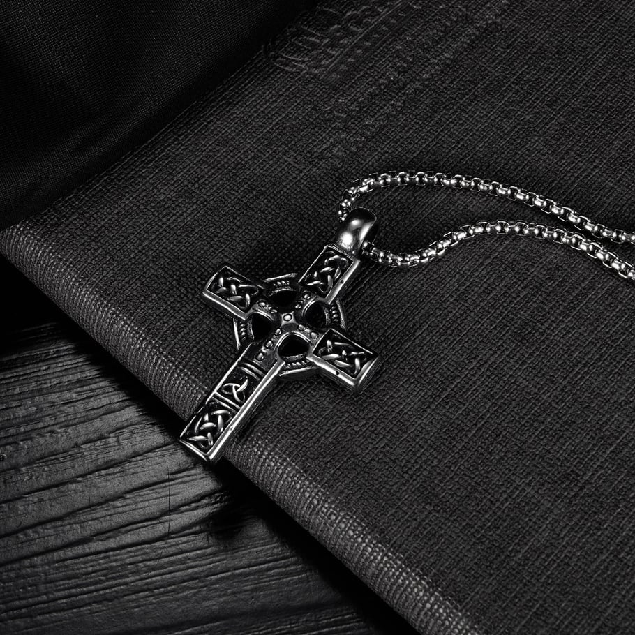 1 Piece Rock Cross Stainless Steel Men's Necklaces Picture3