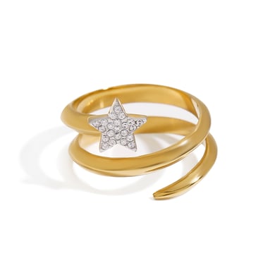 Simple Star Stainless Steel Gold Color Minimalist Rings h5 