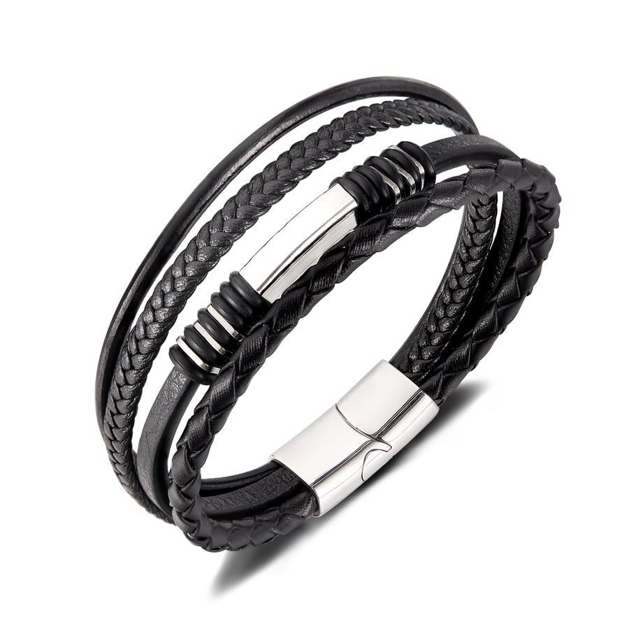 1 Piece Minimalist Multilayer Stainless Steel Men's Bracelets 