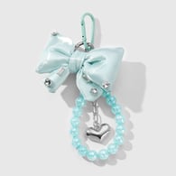 1 blue bow keychain 