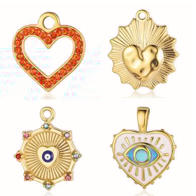 Gorgeous Heart Stainless Steel Gold Color Pendants h5 Picture4