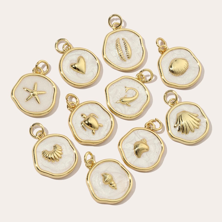 1 Piece Vacation Series Marine Organism Copper Gold Color Women's Pendants Picture4