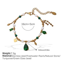 SL153G Natural Turquoise Gold Bracelet/8 