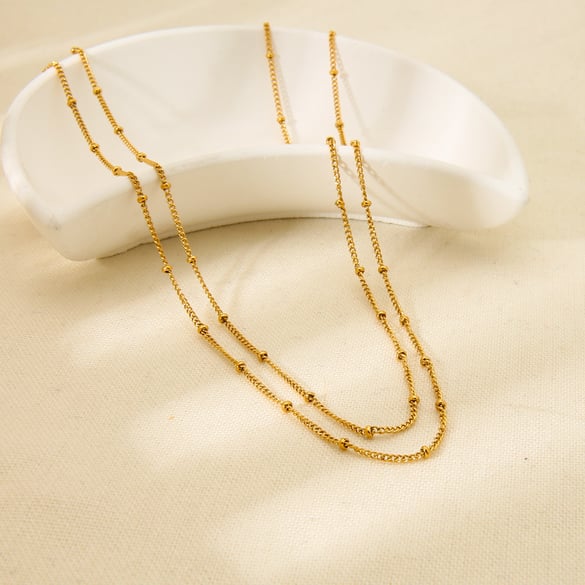 Einfache und stilvolle DIY goldfarbene Edelstahlketten 2