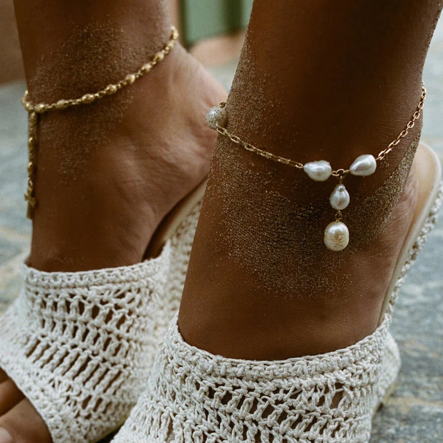 1 Piece Ins Style Stainless Steel Gold Color Women's Anklets Picture4