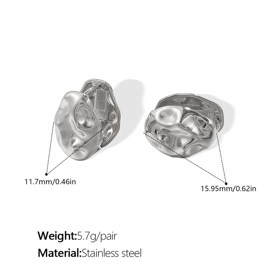 Geometric Titanium Steel Gold Color Clip-on Earrings 