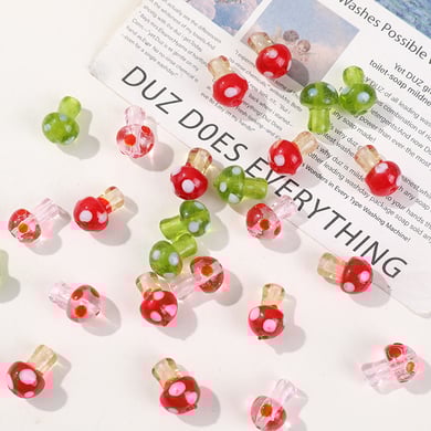 1 Piece Vivid Mushroom Glass DIY Jewelry Beads h5 Picture2