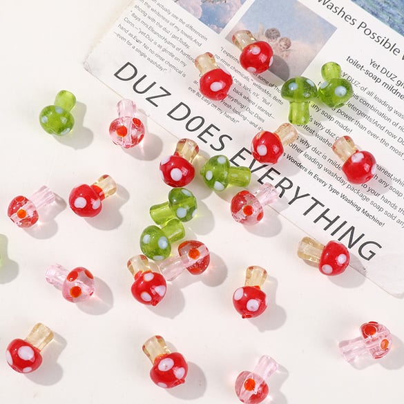 1 Piece Vivid Mushroom Glass DIY Jewelry Beads 2