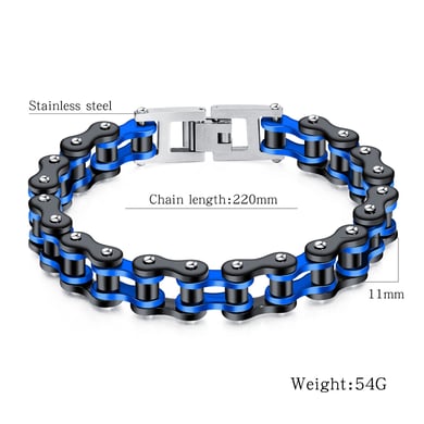 1 Piece Colorful Chain Stainless Steel Men's Bracelets h5 Picture8