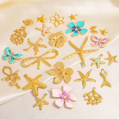 Ins Style Oceanic Stainless Steel Gold Color Pendants h5 Picture3
