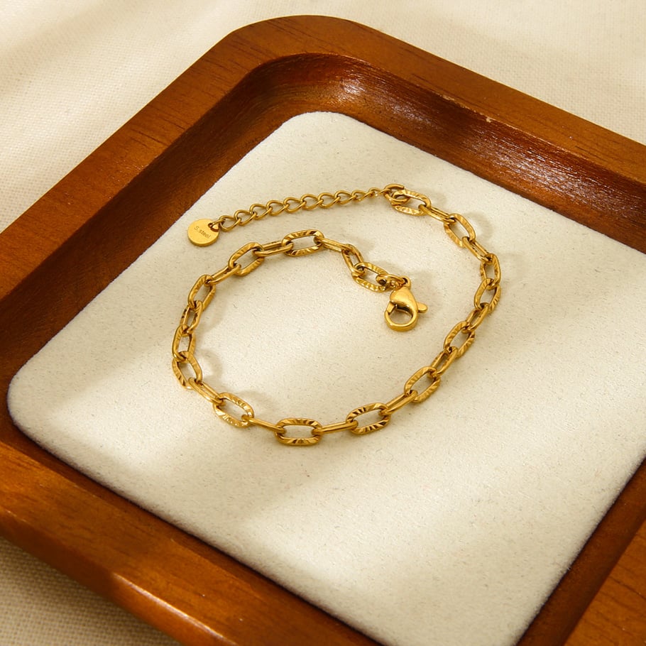 Simple and Stylish Square DIY Gold - colored Stainless Steel Links Picture4