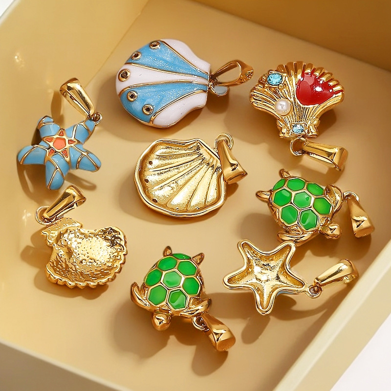 1 Piece Ocean Series Marine Organism Stainless Steel Women's Pendants Picture3