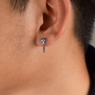 1 Pair Vintage Series Eagle Shape Stainless Steel Men's Stud Earrings h5 Picture5