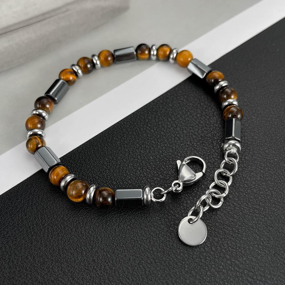 Daily Geometric Natural Stones Material Men's Beaded Bracelets Picture2