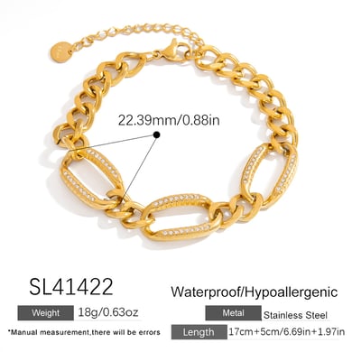 Shell Shape Stainless Steel Gold Color Chain Bracelets h5 Picture2
