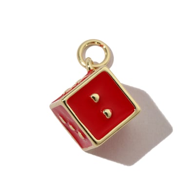 1 Stück moderne Serie tägliche Würfelform Kupfer Gold Farbe Damen Anhänger h5 