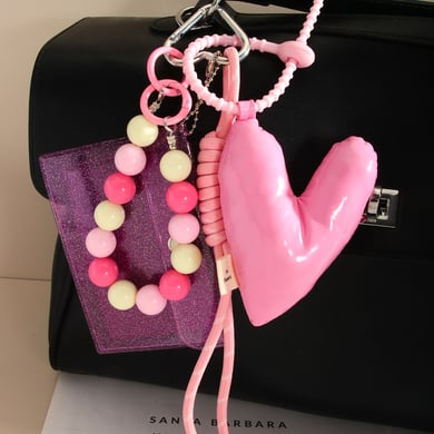 Sweet Cute Three-Dimensional Pink Heart Women's Bag Charms h5 Picture3