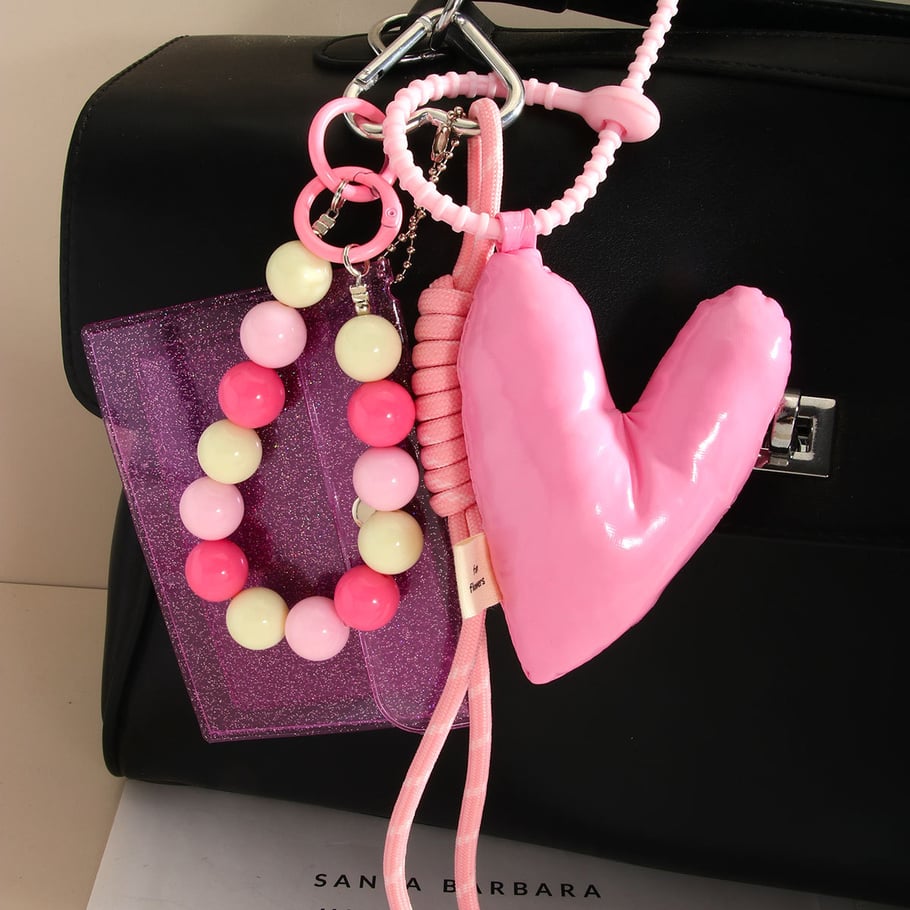 Sweet Cute Three-Dimensional Pink Heart Women's Bag Charms Picture3