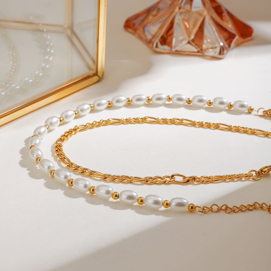 1 Piece Beads Stainless Steel Gold Color Women's Layered Anklets Picture4