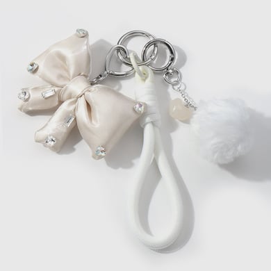 Taschenanhänger mit Puffschleife und Knoten h5 