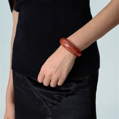 1 Piece Light Luxury Vintage Swoosh Resinous Women's Bangles h5 Picture4
