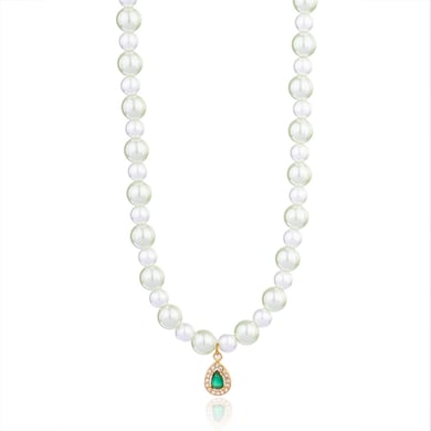 Charming Droplet Stainless Steel Gold Color Women's Beaded Necklaces h5 
