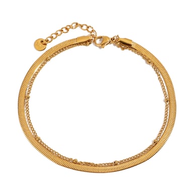 1 Piece Stainless Steel Gold Color Women's Layered Anklets h5 Picture5